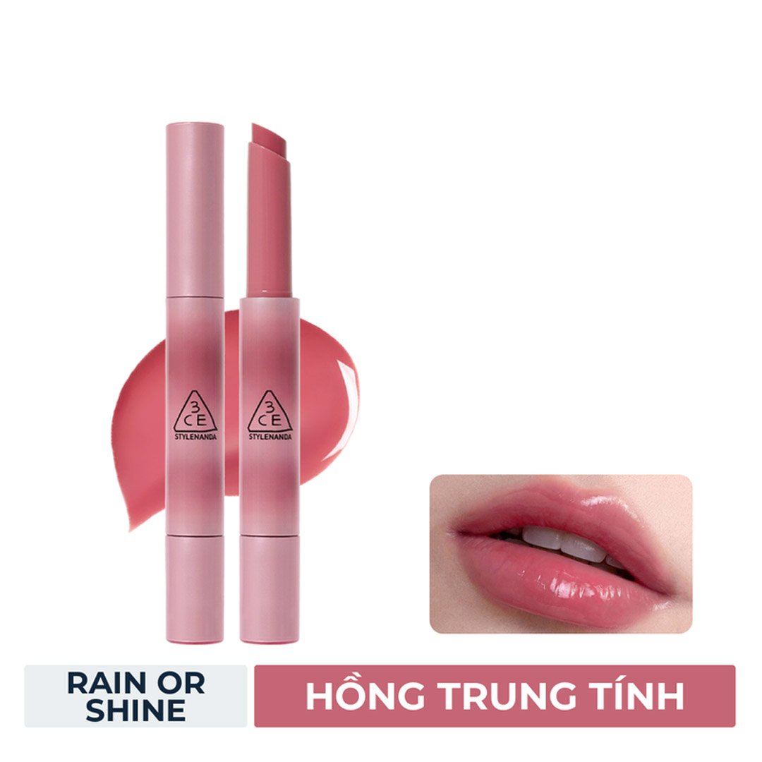 Son Thỏi 3CE Căng Bóng Rain Or Shine - Hồng Trung Tính 1.7g