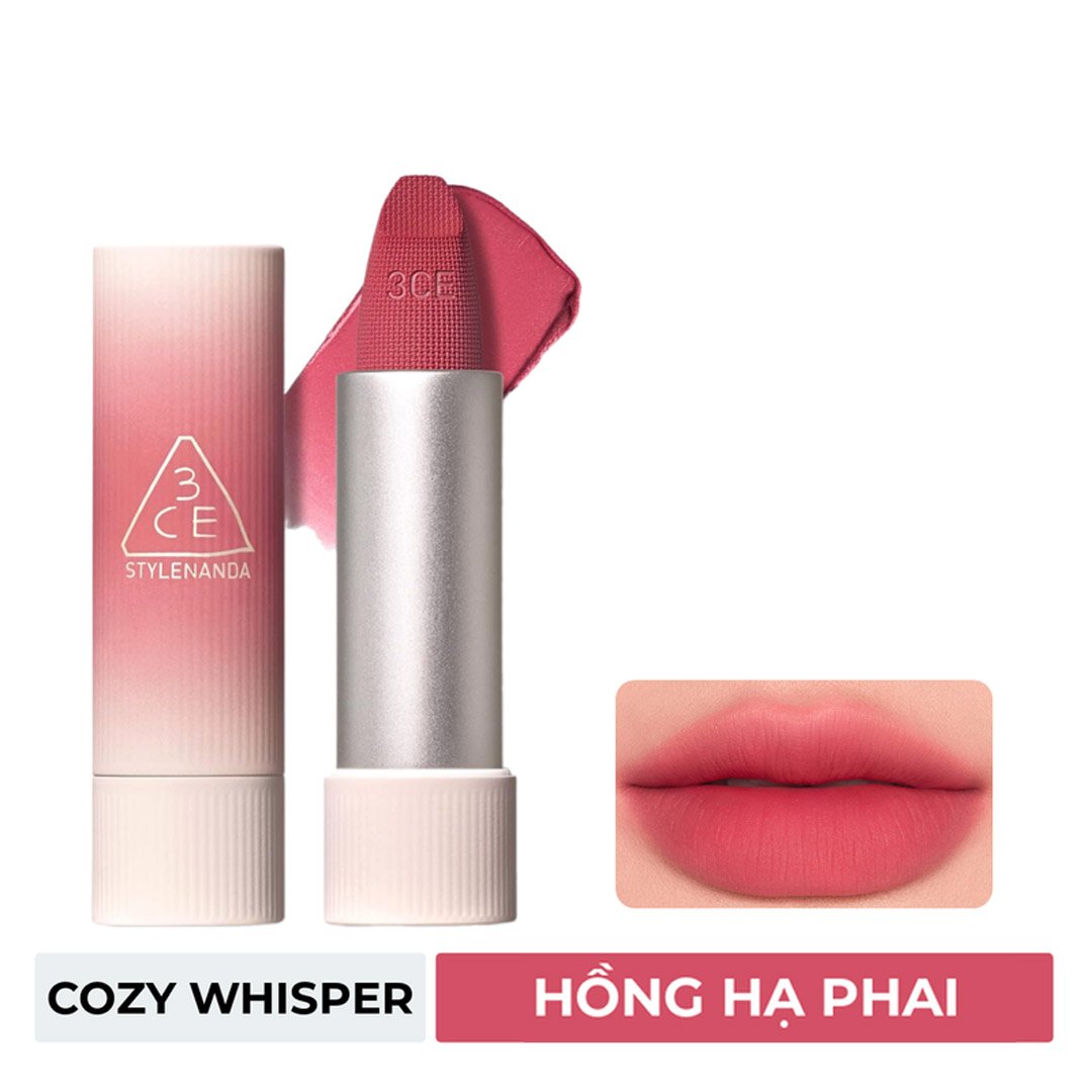 Son Thỏi 3CE Mềm Môi 05 Cozy Whisper - Hồng Hạ Phai 3.5g