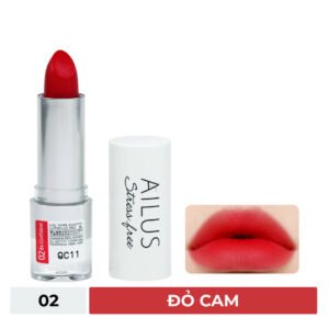 Son Lì Naris Ailus Mịn Môi Màu 02 Đỏ Cam 4g
