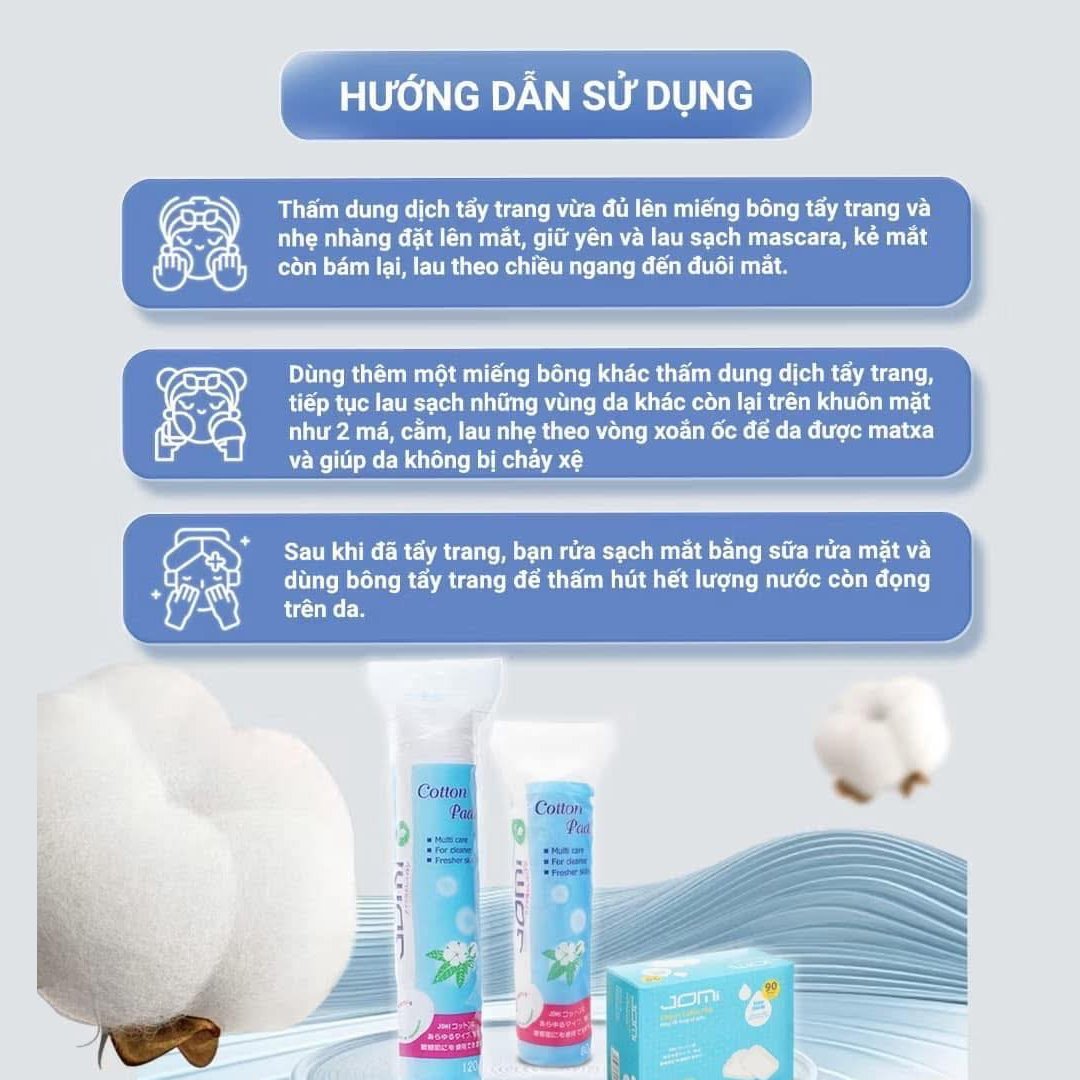 Bông Tẩy Trang Jomi 120 Miếng