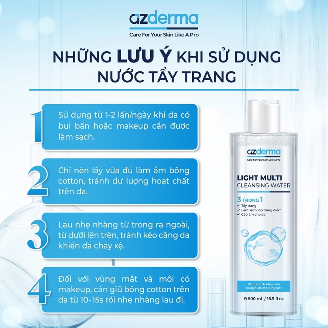 Nước Tẩy Trang Azderma Cho Da Dầu Mụn Nhạy Cảm 500ml