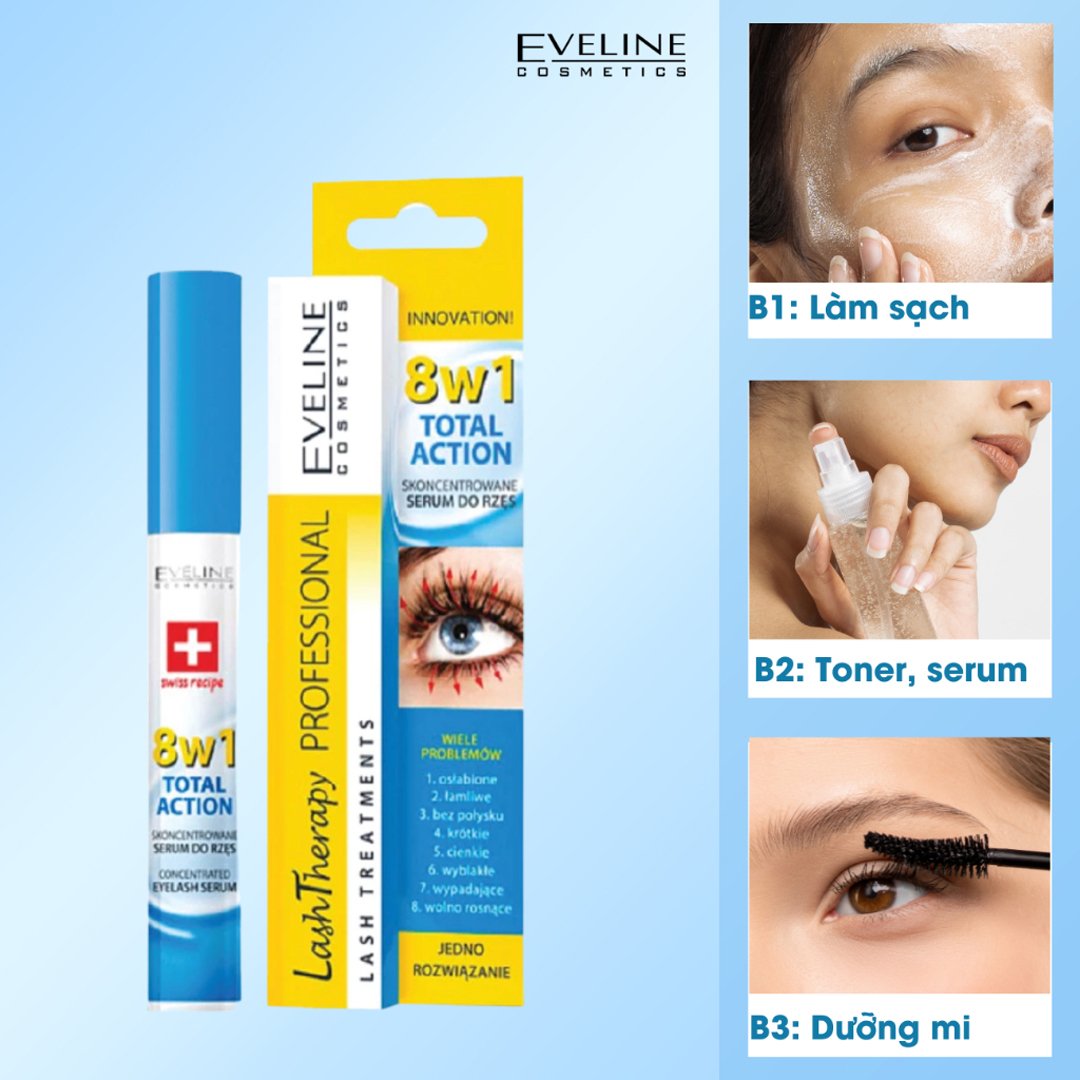 Tinh Chất Dưỡng Mi Eveline 8 Trong 1 Giúp Mi Dài Và Dày 10ml