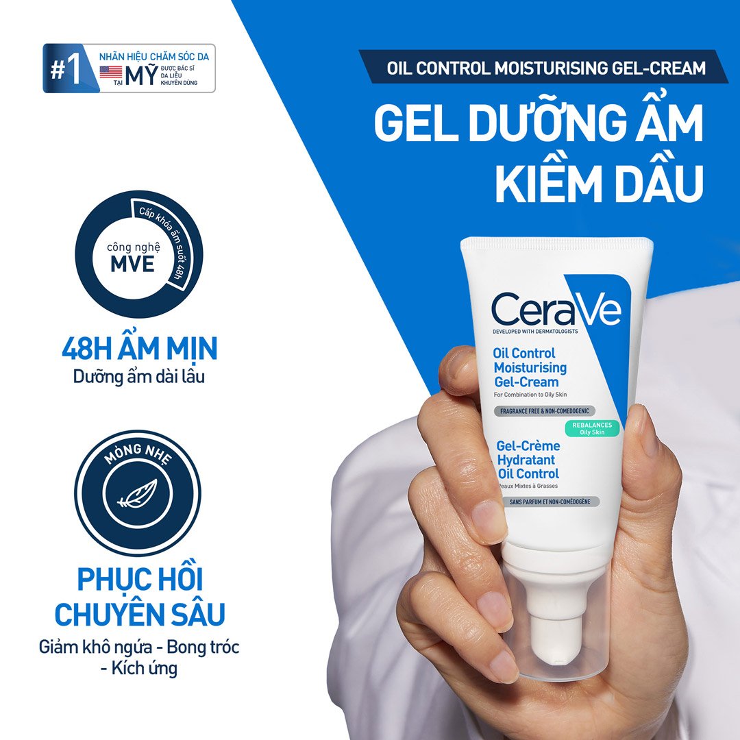 Kem Dưỡng CeraVe Dạng Gel Kiềm Dầu Cho Da Dầu & Hỗn Hợp 52ml