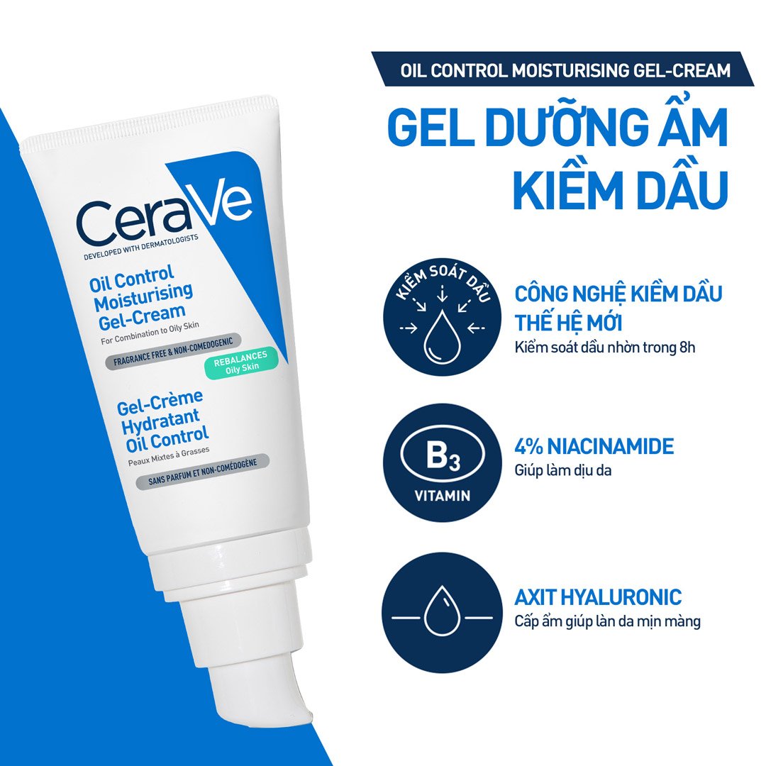 Kem Dưỡng CeraVe Dạng Gel Kiềm Dầu Cho Da Dầu & Hỗn Hợp 52ml