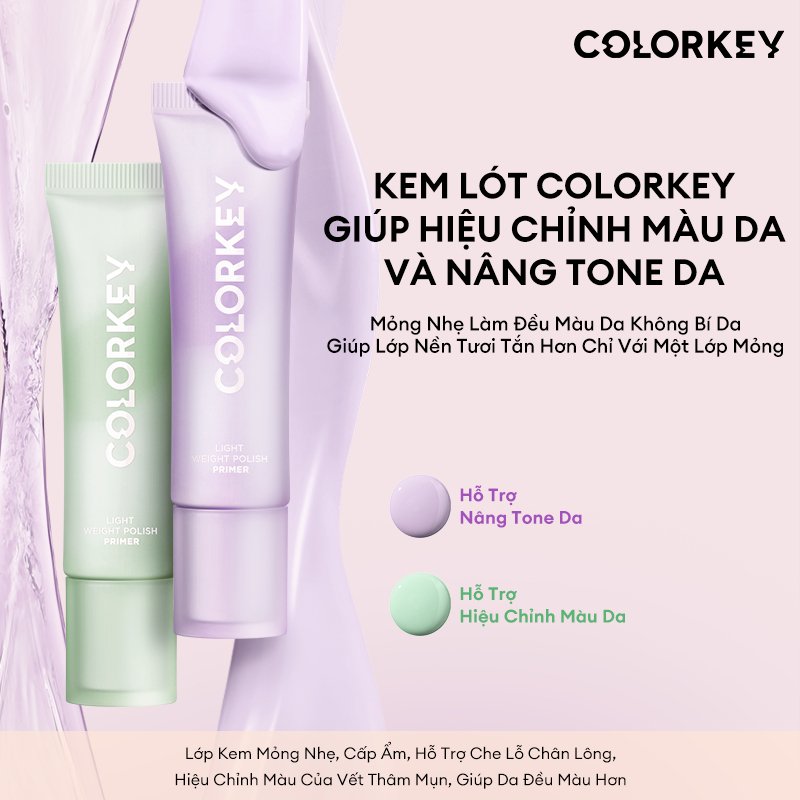 Kem Lót Colorkey Nâng Tông Da Màu Tím 01 30g