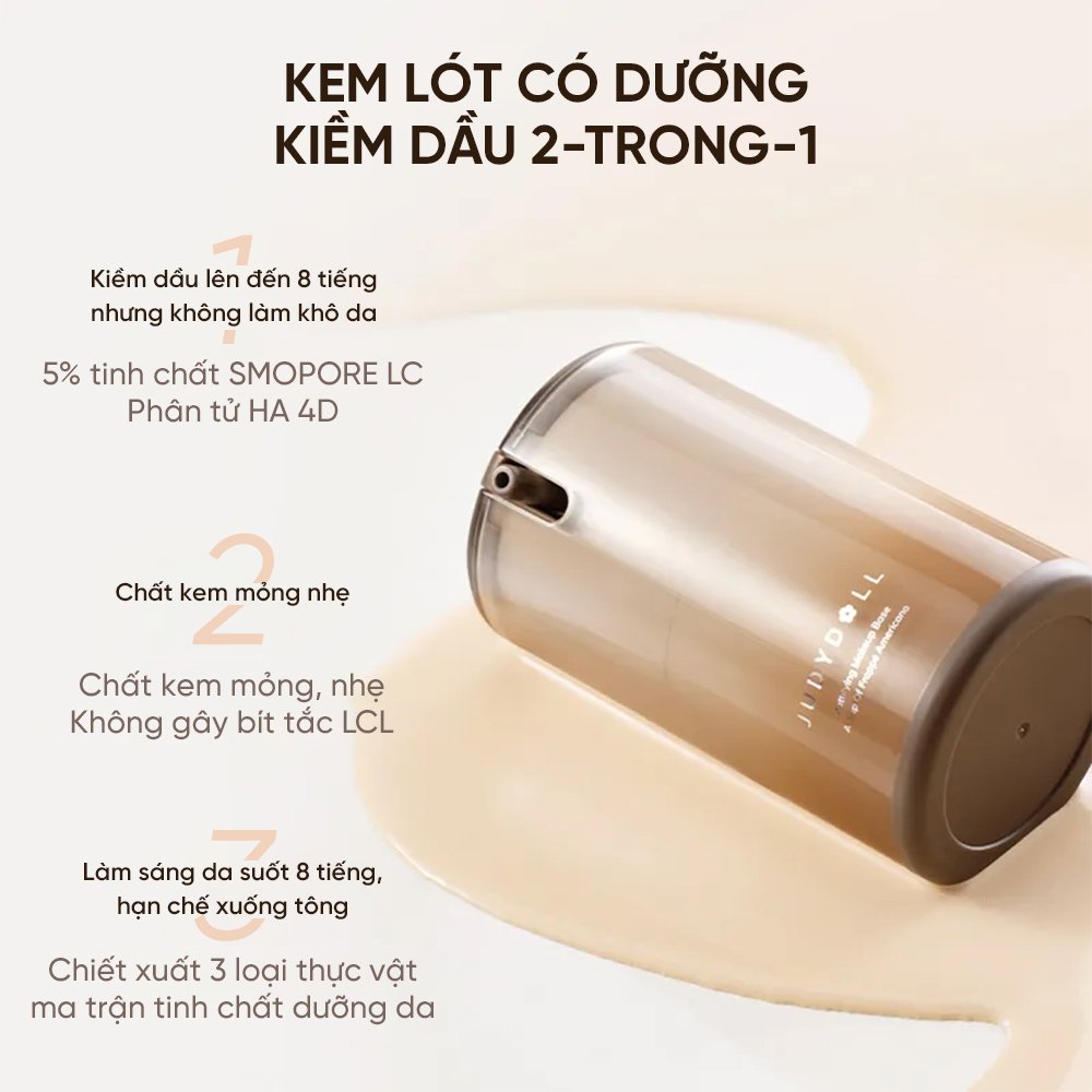 Kem Lót Judydoll Kiềm Dầu, Mỏng Nhẹ, Bền Màu 30g