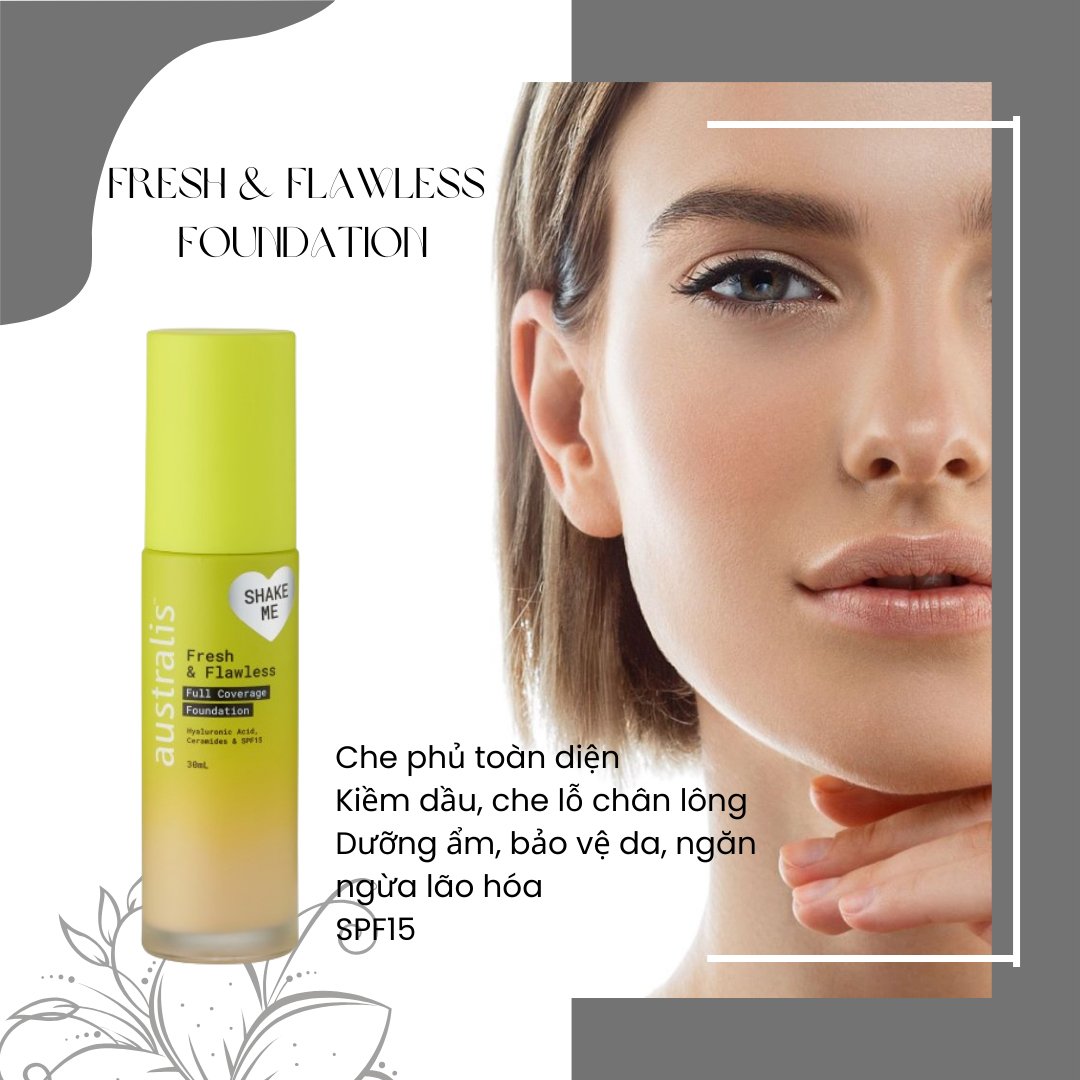 Kem Nền Australis Bắt Sáng Che Phủ Cao Màu Light Neutral 30ml