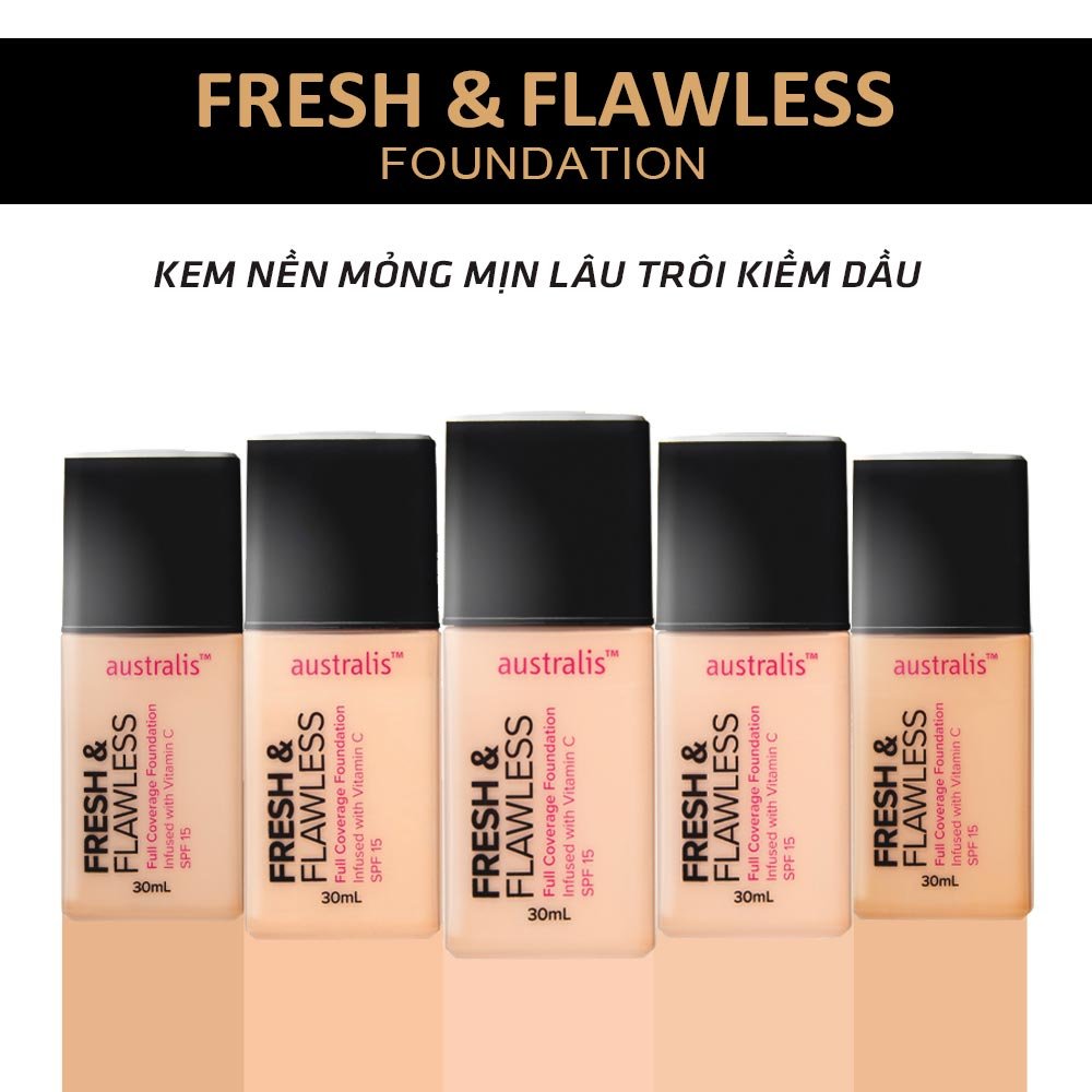 Kem Nền Australis Siêu Nhẹ Tông Kem Nhạt #LightNeutral 30ml