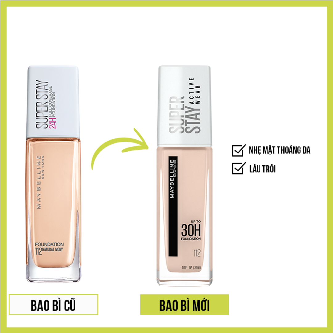 Kem Nền Maybelline 30H Lâu Trôi Che Phủ Cao #120 30ml