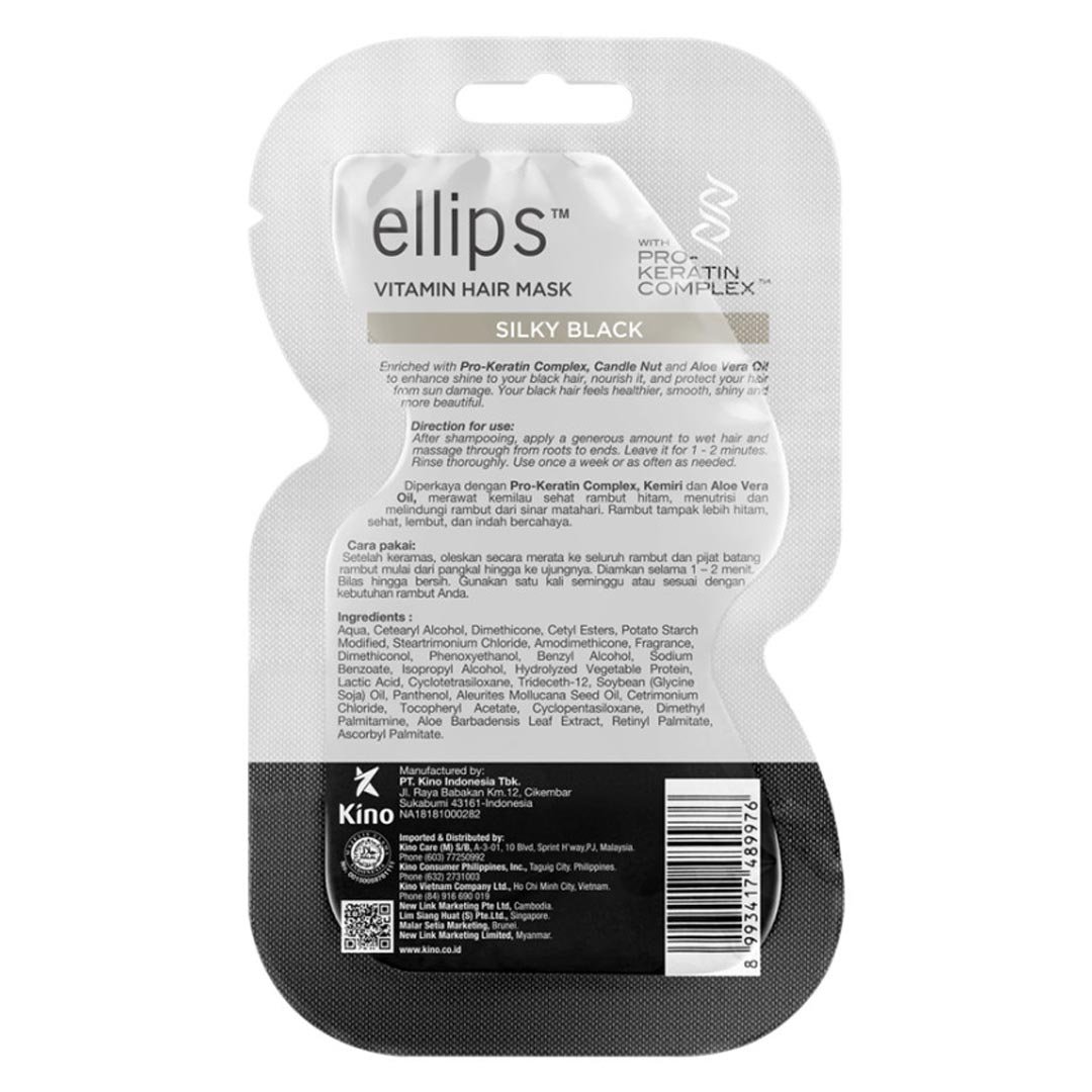 Kem Ủ Tóc Ellips Keratin Dưỡng Tóc Đen Mượt 18g