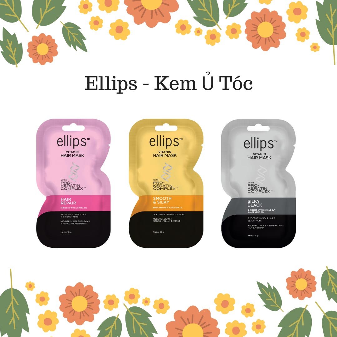 Kem Ủ Tóc Ellips Keratin Hỗ Trợ Phục Hồi Hư Tổn 18g