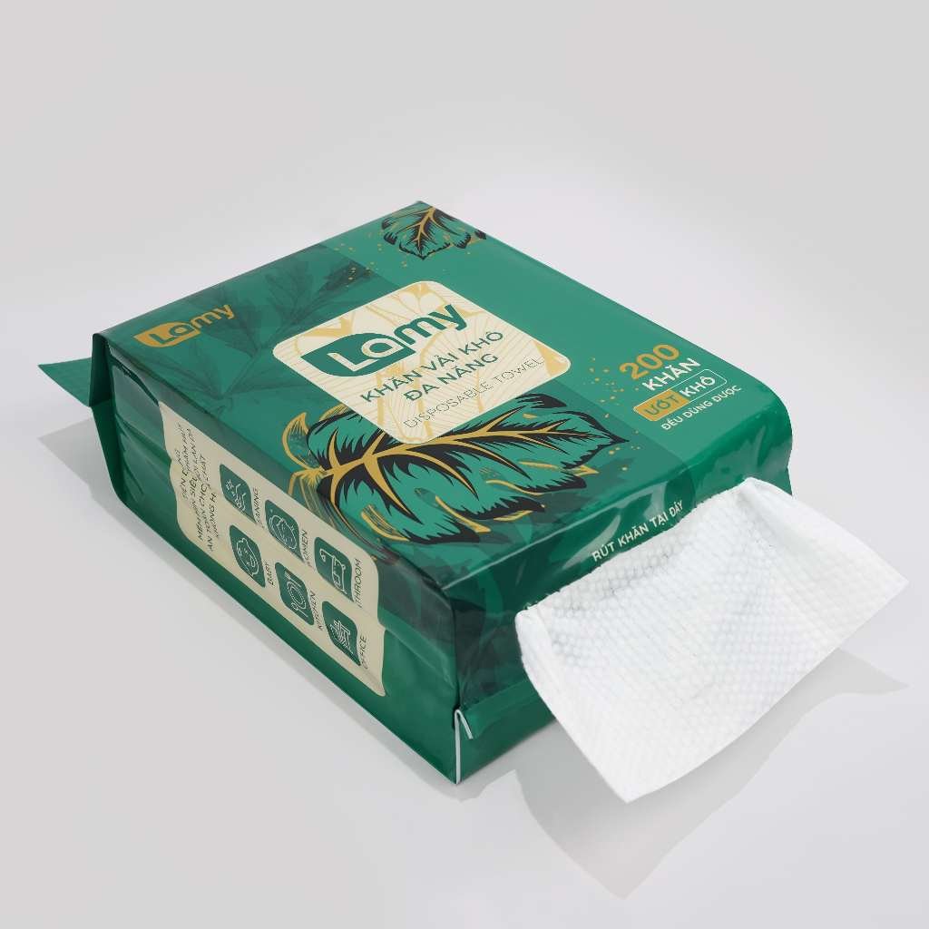 Khăn Vải Khô EcoWipes Lamy Đa Năng Dạng Túi Rút 200 Tờ