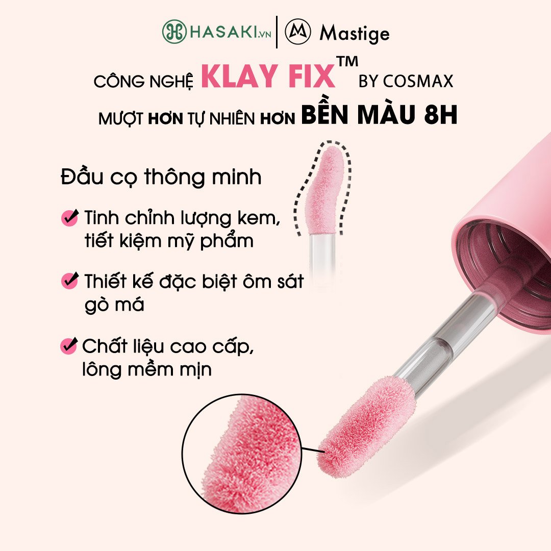 Má Hồng Kem Mastige Bền Màu Dễ Tán B3 Hồng Đào Ánh Nhũ 3.5g