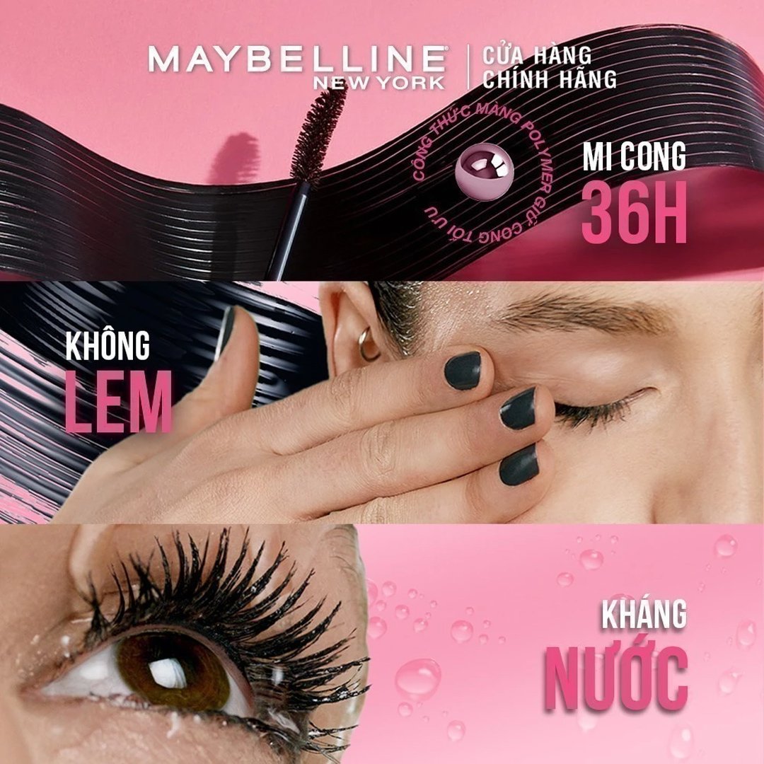 Mascara Maybelline Dài Mi và Cong Mi, Chuốt Mi Đen 9.2ml