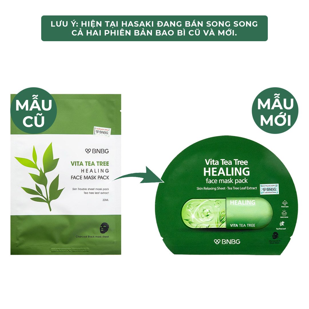 Combo 10 Mặt Nạ BNBG Tràm Trà Thải Độc Da, Giảm Mụn 30ml