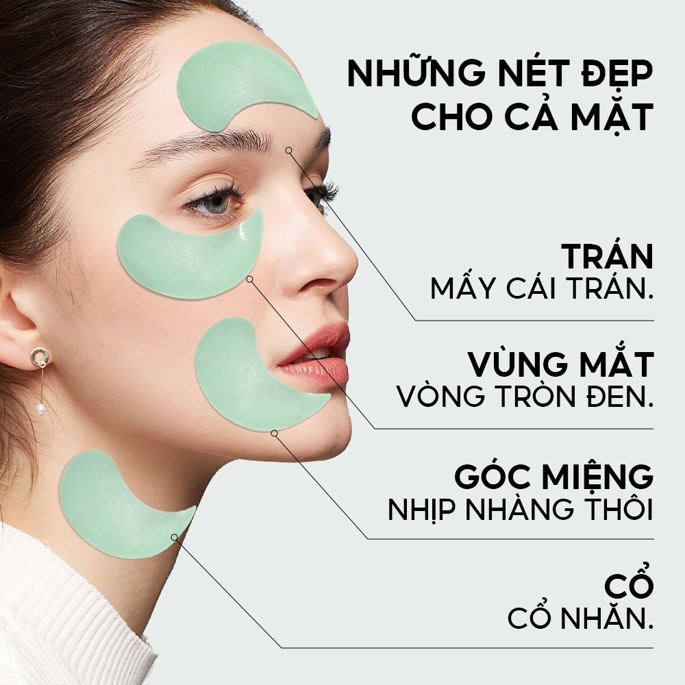 Mặt Nạ Mắt Lanbena Hyaluronic Acid Dưỡng Ẩm, Làm Dịu 60 Miếng
