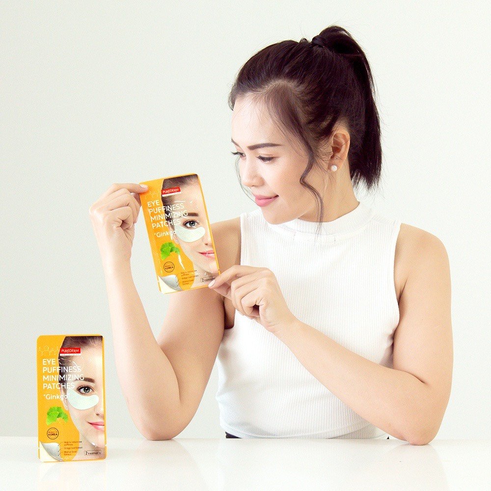 Mặt Nạ Mắt Purederm Chiết Xuất Bạch Quả Giảm Sưng Bọng Mắt