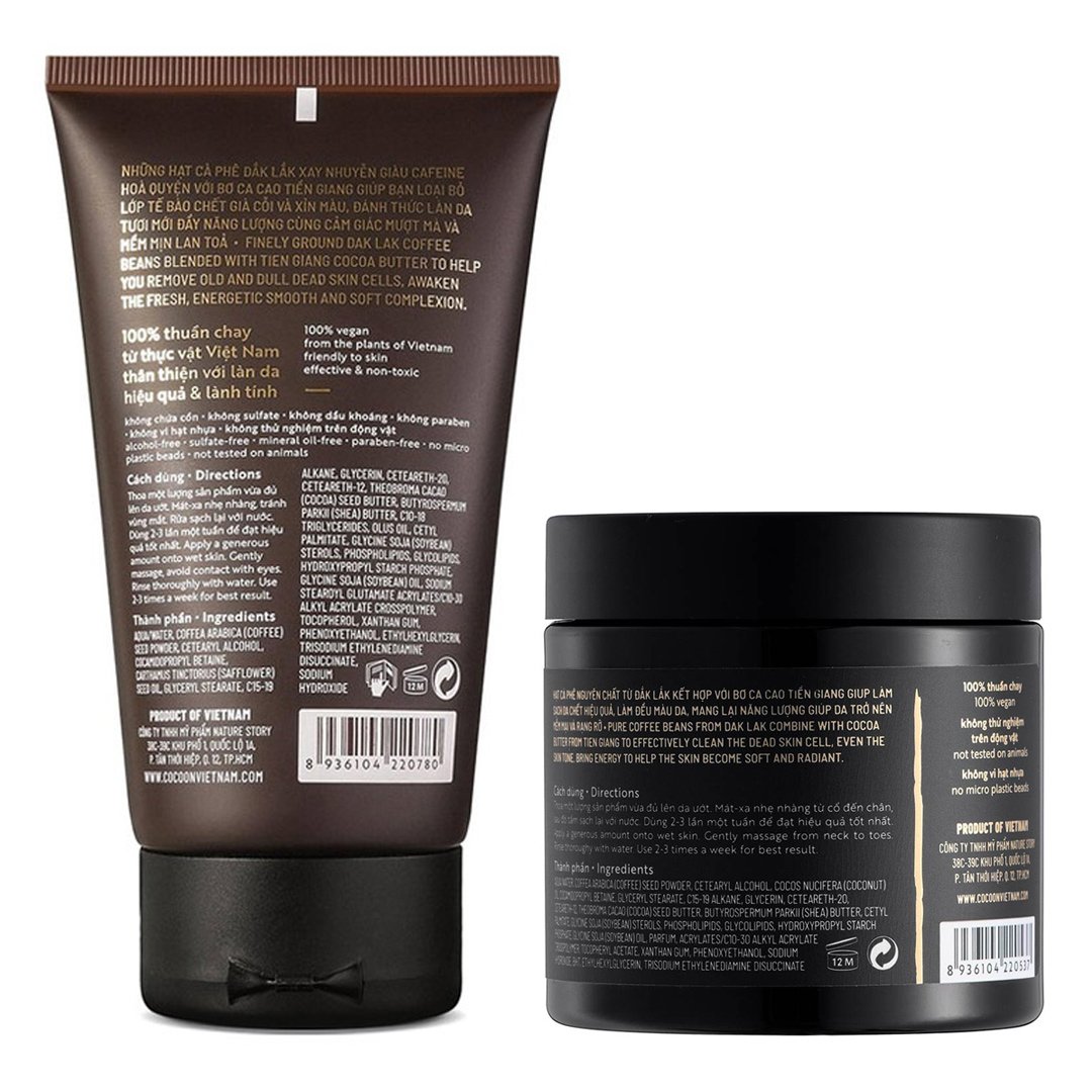 Combo Tẩy Da Chết Cho Mặt & Toàn Thân Từ Cà Phê Đắk Lắk (150ml+200ml)