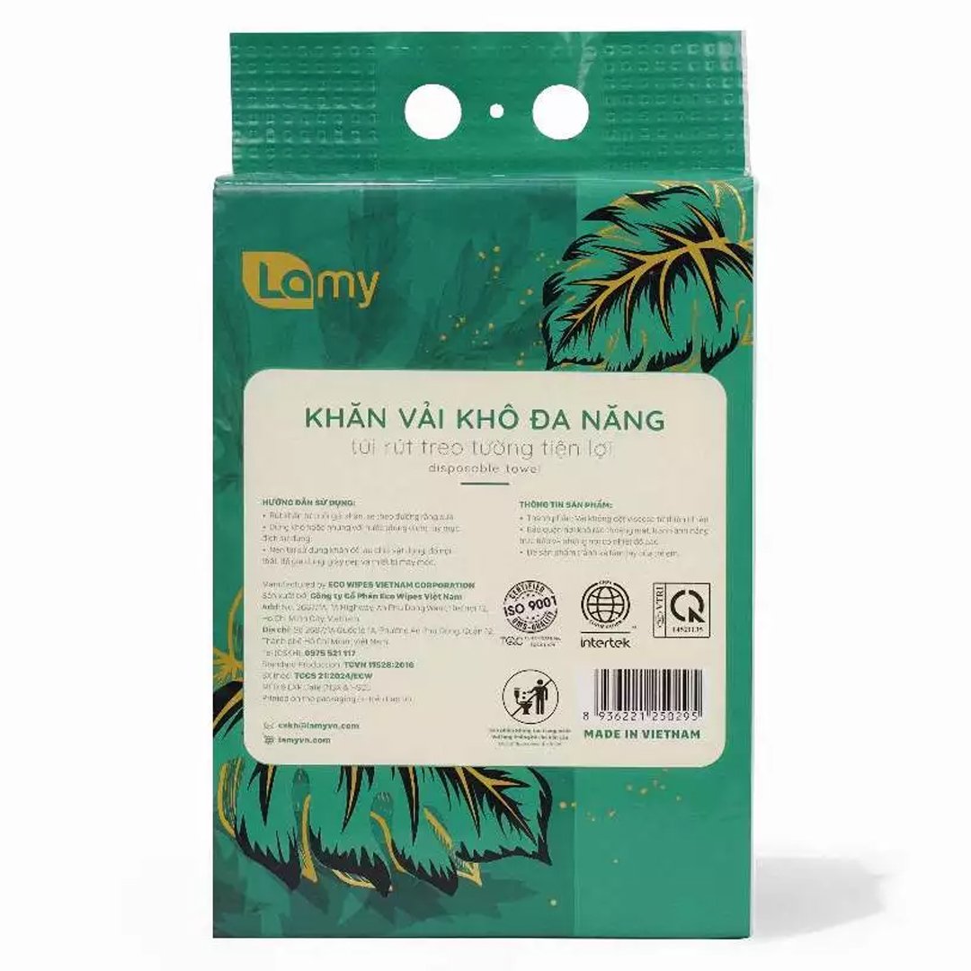 Khăn Vải Khô EcoWipes Lamy Đa Năng Dạng Túi Rút 200 Tờ