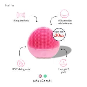 Máy Rửa Mặt Halio Dành Cho Da Nhạy Cảm Màu Hồng Nhạt