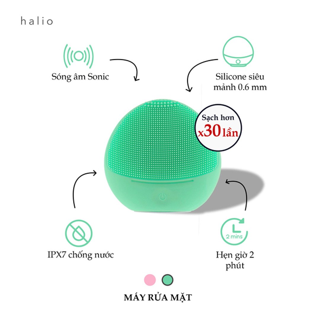Máy Rửa Mặt Halio Dành Cho Da Nhạy Cảm Màu Xanh Mint