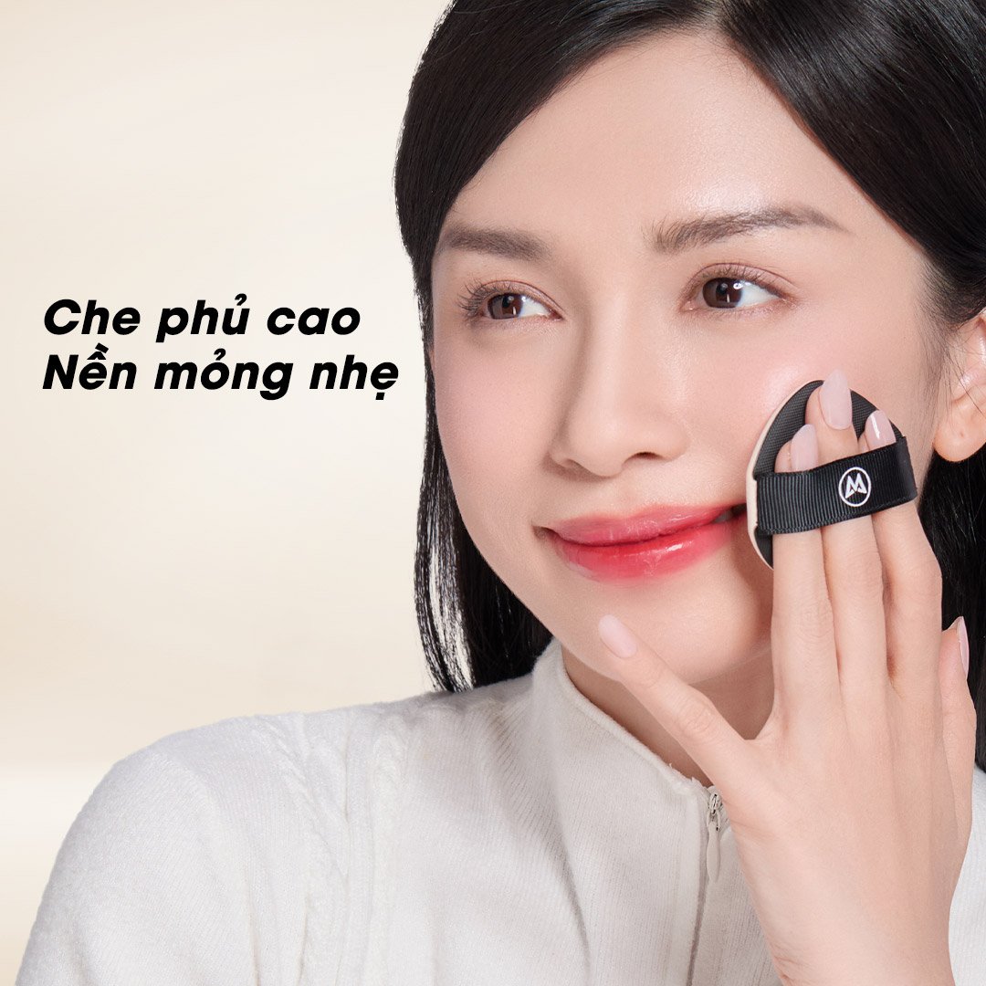 Bộ 2 Mút Cushion Trang Điểm Mastige 2in1 Tán Nền Mỏng Nhẹ