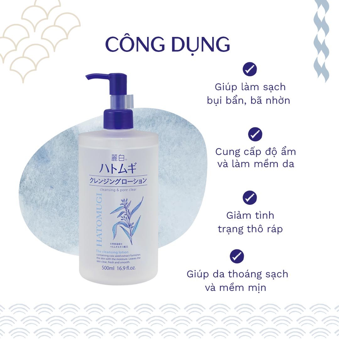 Nước Tẩy Trang Hatomugi Chiết Xuất Hạt Ý Dĩ 500ml