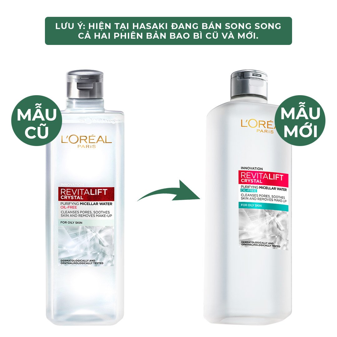 Combo Nước Tẩy Trang L'Oreal Làm Sạch Cho Da Dầu 400ml + Căng Mịn Da 95ml