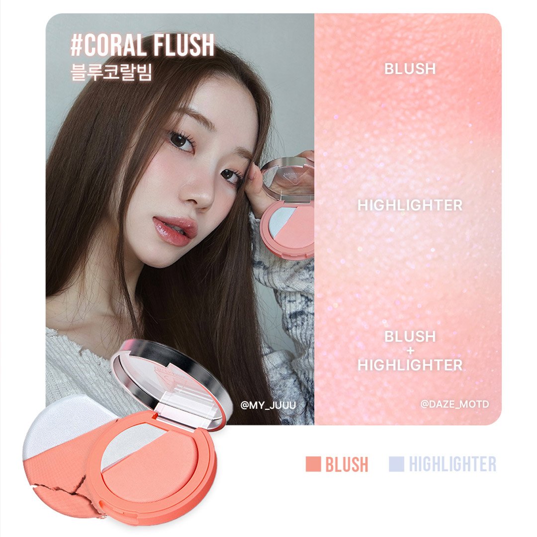 Phấn Má Hồng Bắt Sáng 3CE Coral Flush - Hồng San Hô 9g
