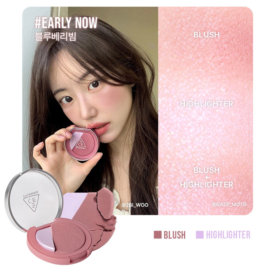Phấn Má Hồng Bắt Sáng 3CE Early Now - Hồng Gỗ 9g