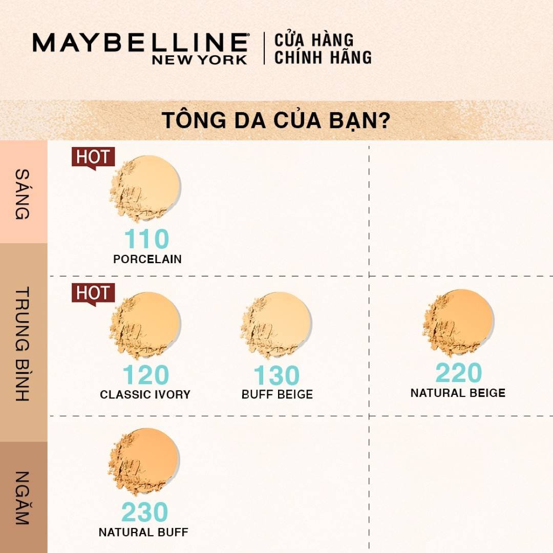 Phấn Phủ Maybelline Mịn Lì Kiềm Dầu 120 Classic Ivory 8.5g