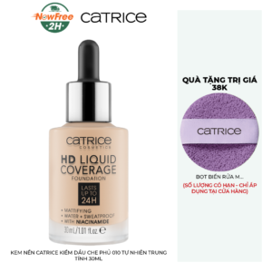 Kem Nền Catrice Kiềm Dầu Che Phủ 010 Tự Nhiên Trung Tính 30ml