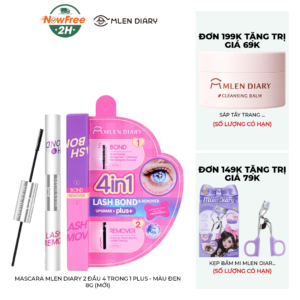 Mascara Mlen Diary 2 Đầu 4 Trong 1 Plus - Màu Đen 8g (Mới)