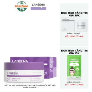 Mặt Nạ Mắt Lanbena Retinol Ngừa Lão Hóa, Mờ Nếp Nhăn 60 Miếng