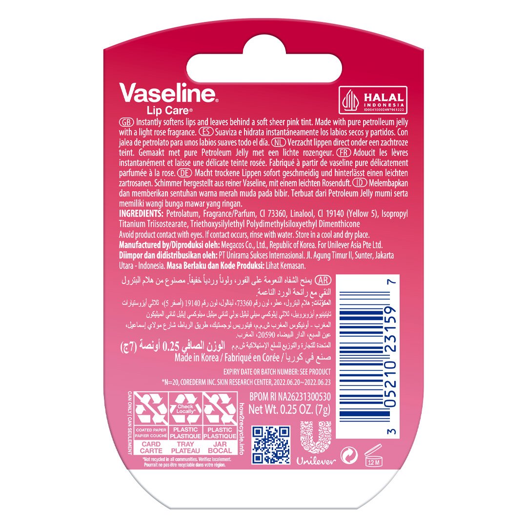 Sáp Dưỡng Môi Vaseline Hồng Xinh 7g