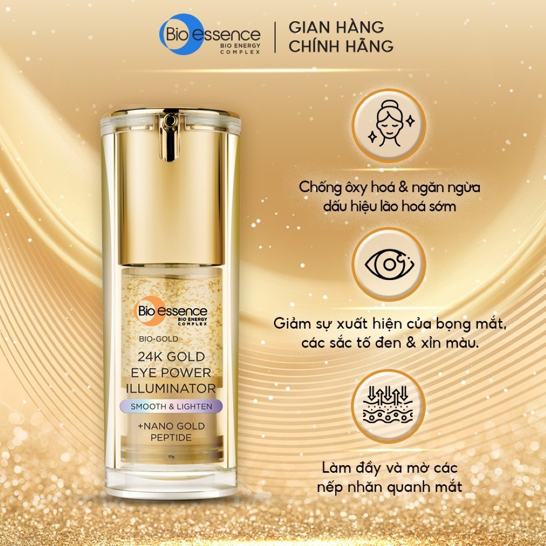 Serum Bio-essence Ngừa Lão Hoá Vùng Da Mắt Từ Vàng 24K 17g