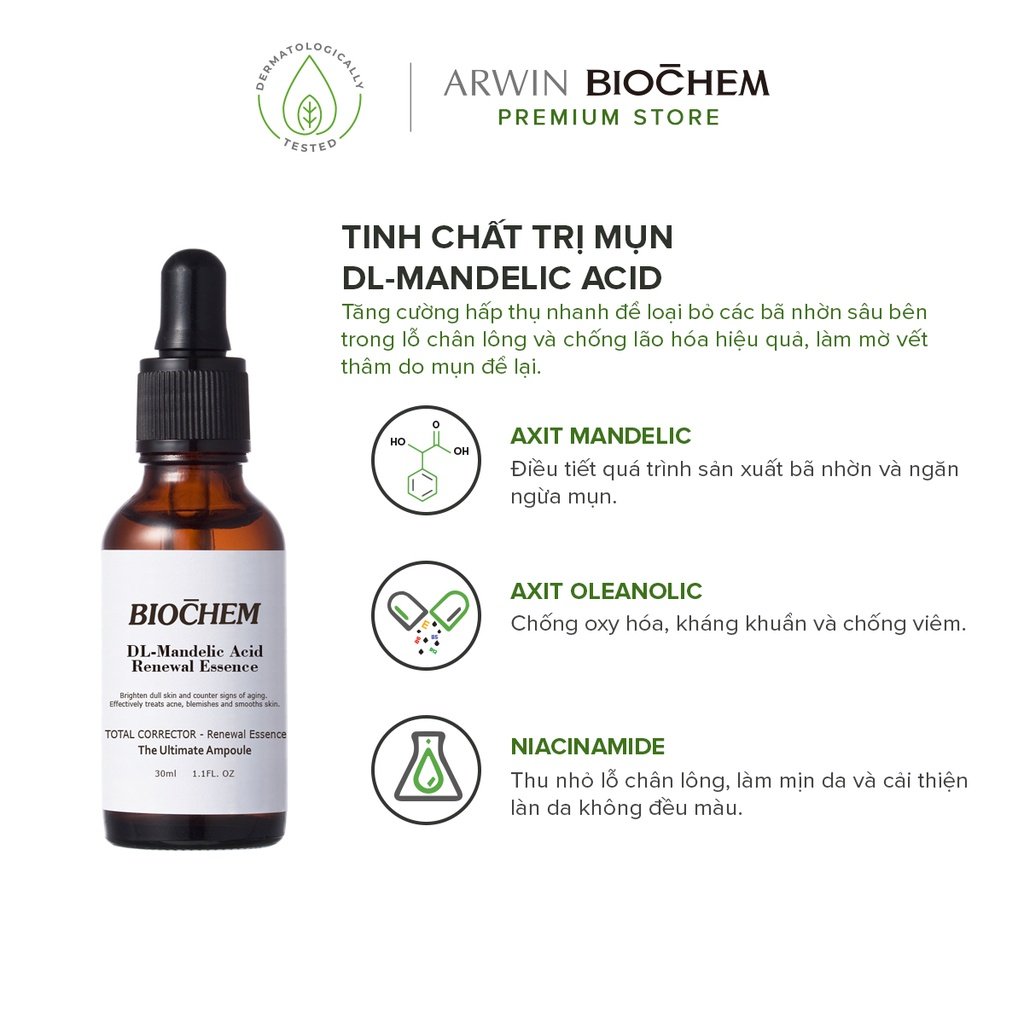 Serum Biochem Mandelic Acid Ngăn Ngừa Mụn 10ml