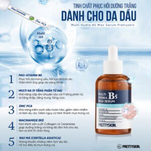 Serum Prettyskin B5 Phục Hồi, Dưỡng Sáng Cho Da Dầu 50ml