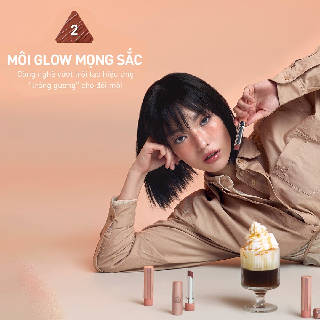 Son Bóng 3CE Dưỡng Ẩm 35 Pink Tube - Hồng Baby 5g