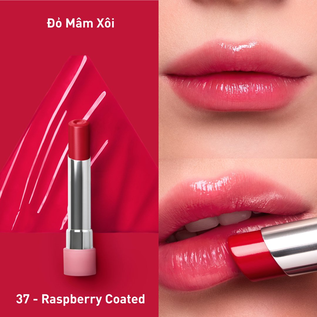 Son Bóng 3CE Dưỡng Ẩm 37 Raspberry Coated - Đỏ Mâm Xôi 5g