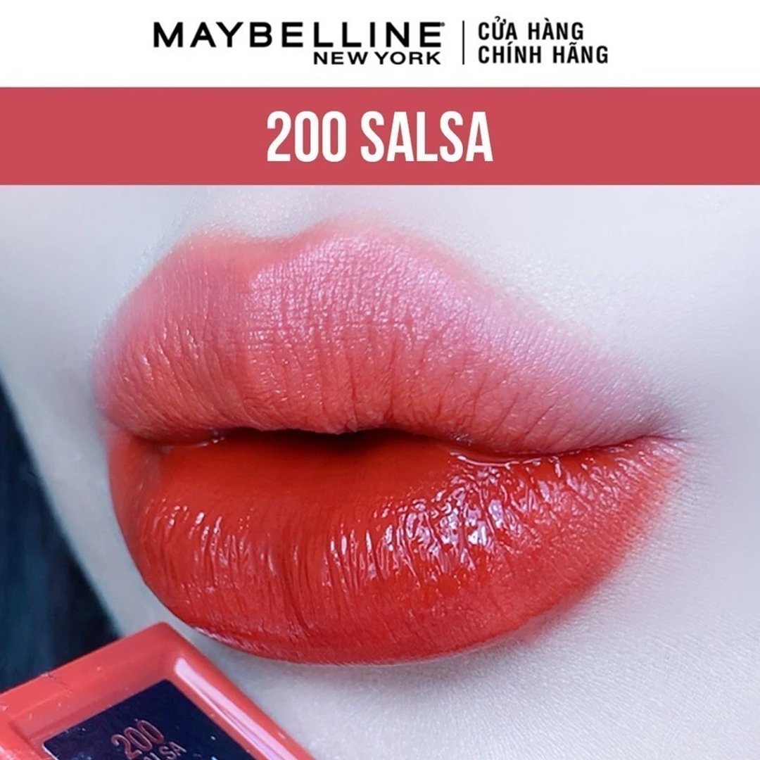 Son Bóng Maybelline 200 Salsa - Đỏ Rượu 4.2ml