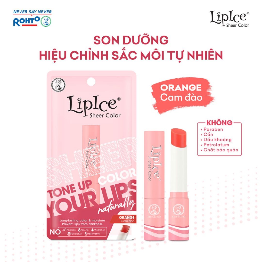 Son Dưỡng LipIce Hiệu Chỉnh Sắc Môi - Cam Đào 2.4g