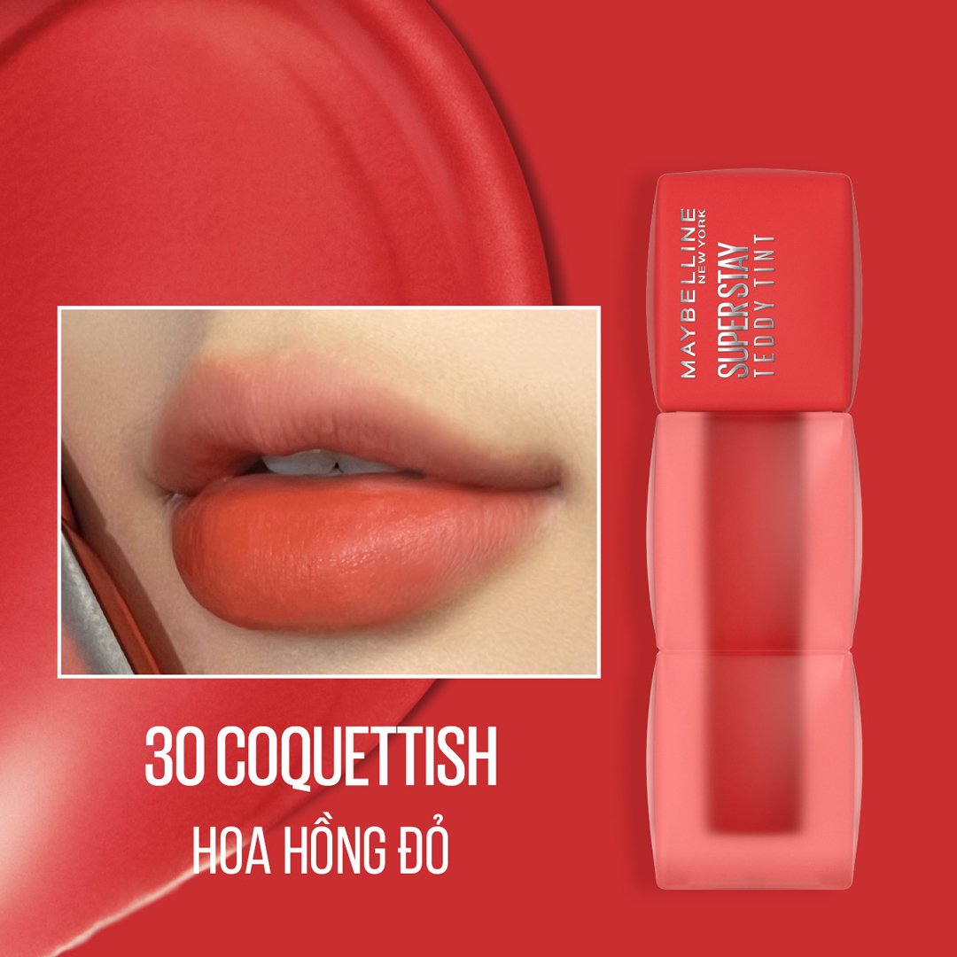 Son Kem Maybelline 30 Coquettish - Hoa Hồng Đỏ 5ml