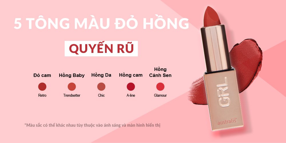 Son Lì Australis Mềm Mịn #Retro - Đỏ Cam 3.2g