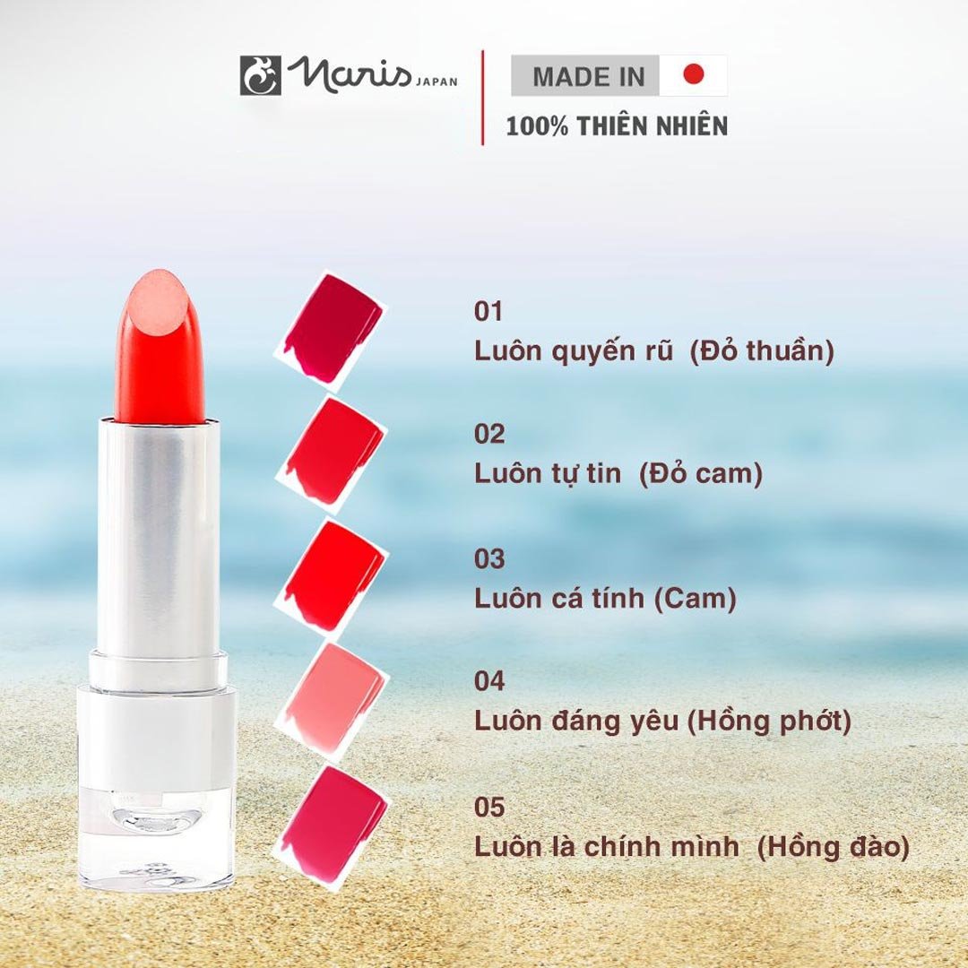 Son Lì Naris Ailus Mịn Môi Màu 05 Hồng Đào 4g