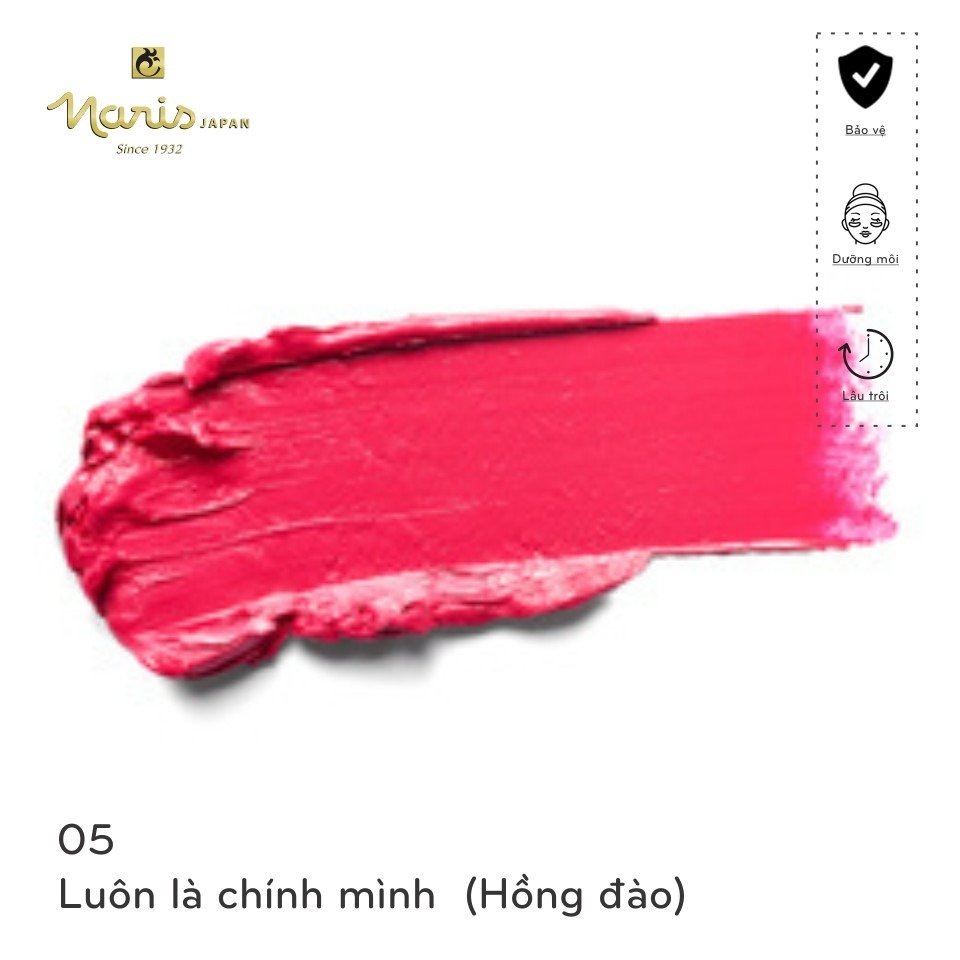 Son Lì Naris Ailus Mịn Môi Màu 05 Hồng Đào 4g