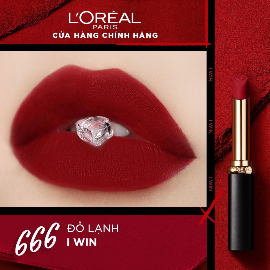 Son Môi L'Oreal Mịn Lì Căng Mướt 666 I Win - Đỏ Lạnh 1.7g