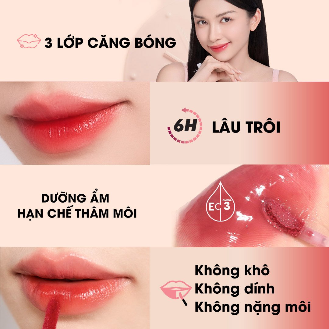 Son Tint Bóng Mastige Dewy Lâu Trôi Màu T7 Hồng Đất 4.5ml