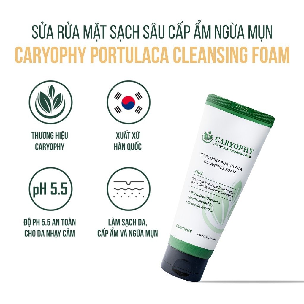 Sữa Rửa Mặt Caryophy Ngăn Ngừa Mụn Giảm Thâm 150ml
