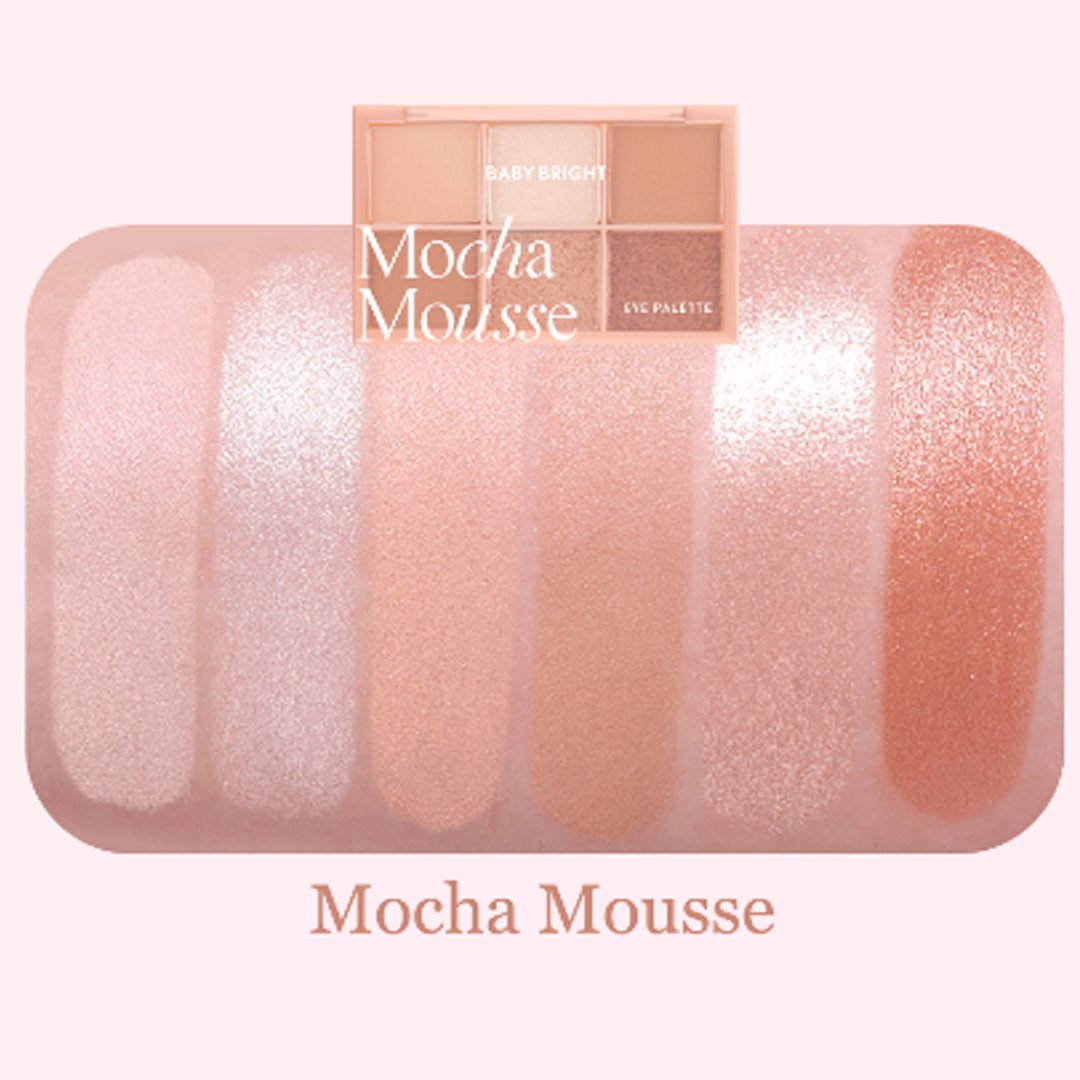 Bảng Phấn Mắt Baby Bright 6 Ô Mocha Mousse - Tông Nâu 0.7g